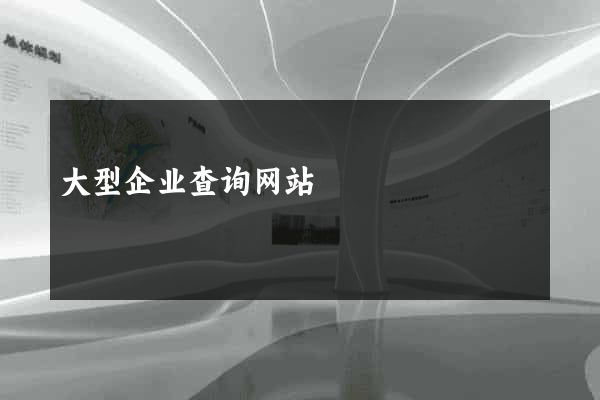 大型企业查询网站