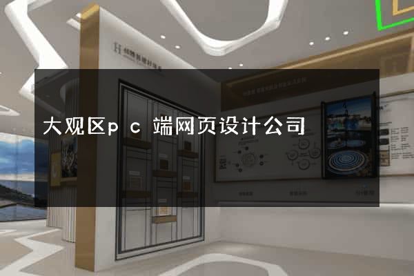 大观区pc端网页设计公司
