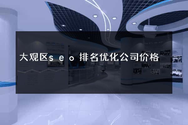 大观区seo排名优化公司价格