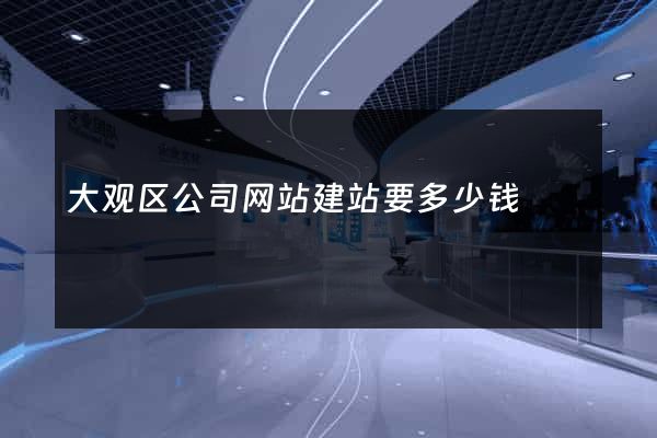 大观区公司网站建站要多少钱