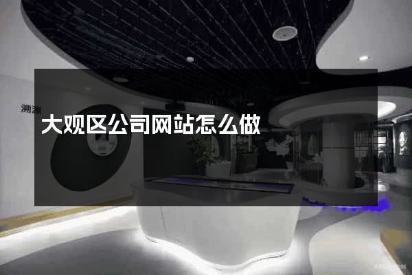 大观区公司网站怎么做