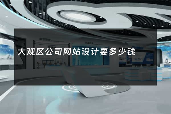 大观区公司网站设计要多少钱