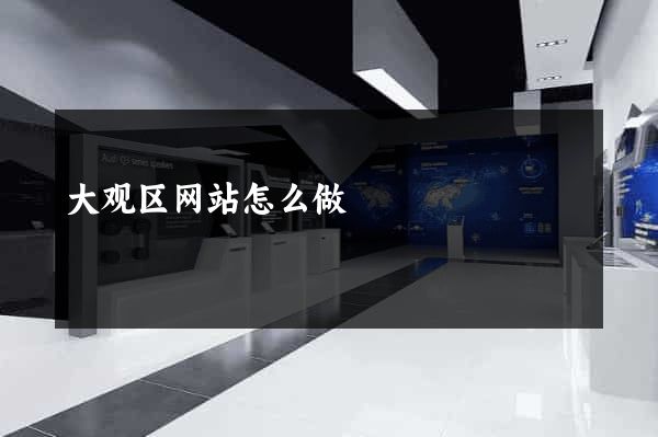 大观区网站怎么做