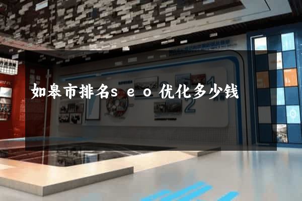 如皋市排名seo优化多少钱