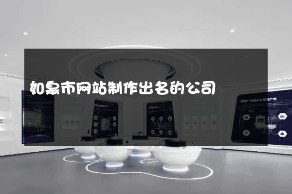如皋市网站制作出名的公司