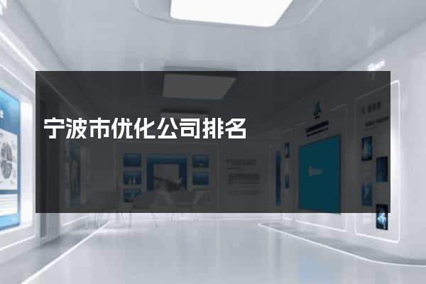 宁波市优化公司排名