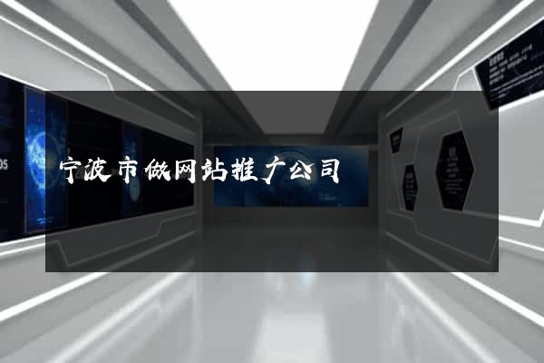 宁波市做网站推广公司