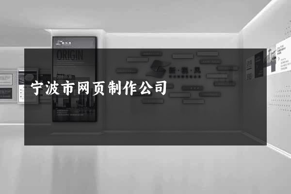 宁波市网页制作公司