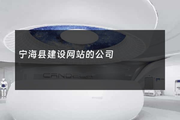 宁海县建设网站的公司