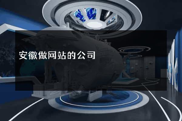 安徽做网站的公司