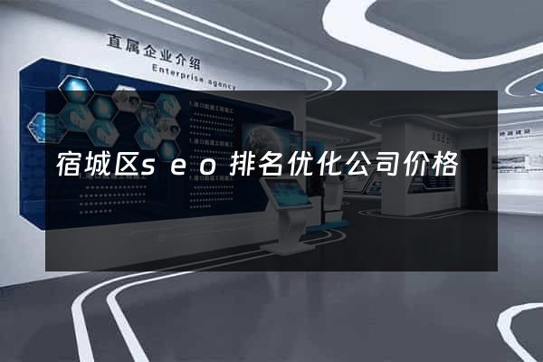宿城区seo排名优化公司价格