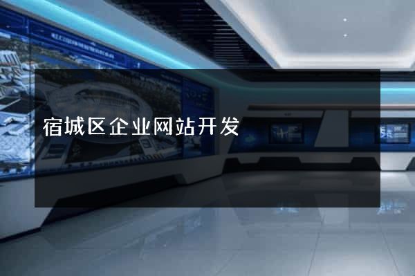 宿城区企业网站开发