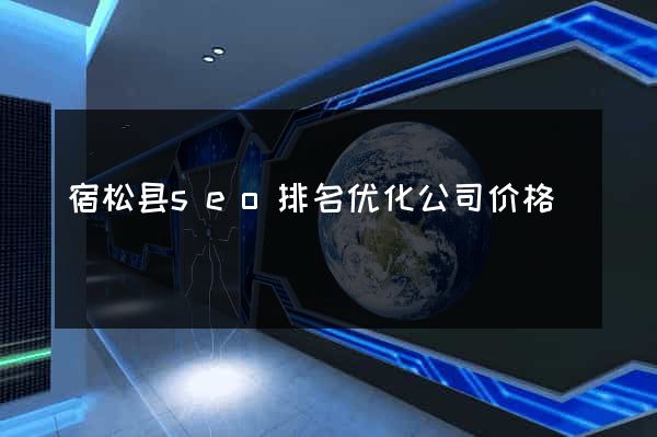 宿松县seo排名优化公司价格