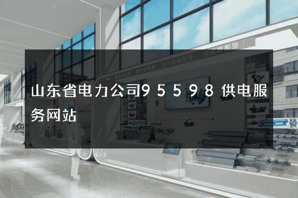 山东省电力公司95598供电服务网站