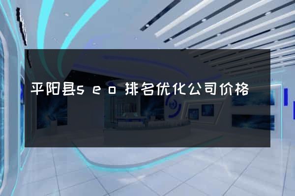 平阳县seo排名优化公司价格
