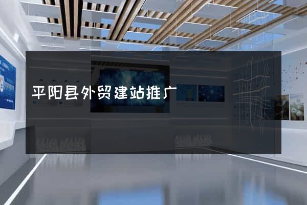 平阳县外贸建站推广