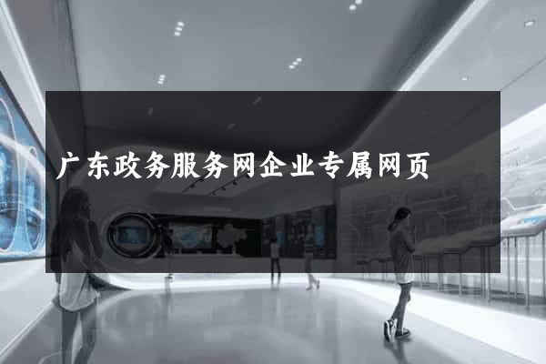 广东政务服务网企业专属网页