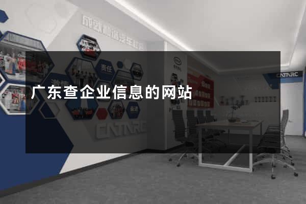 广东查企业信息的网站