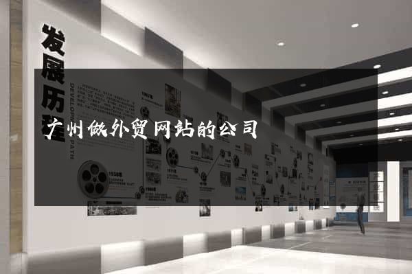 广州做外贸网站的公司