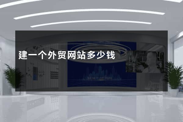 建一个外贸网站多少钱