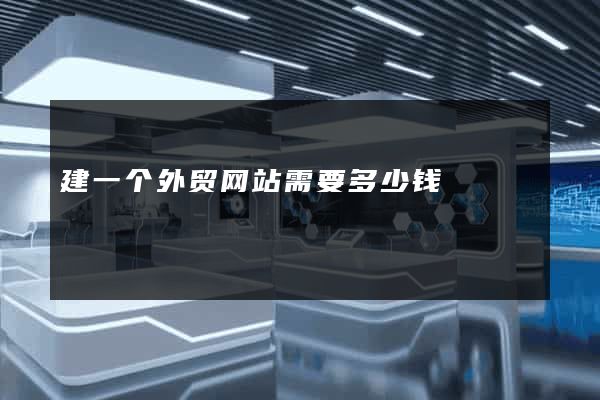建一个外贸网站需要多少钱