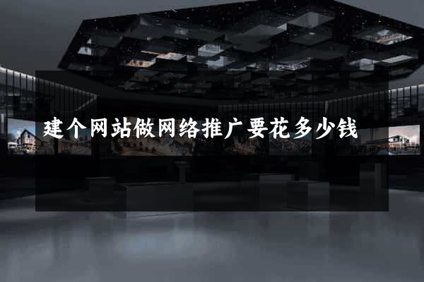 建个网站做网络推广要花多少钱