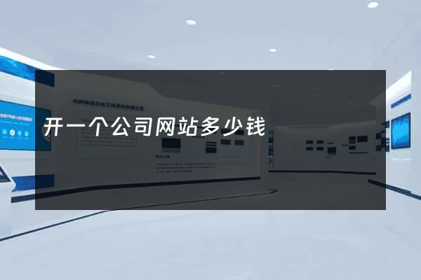 开一个公司网站多少钱