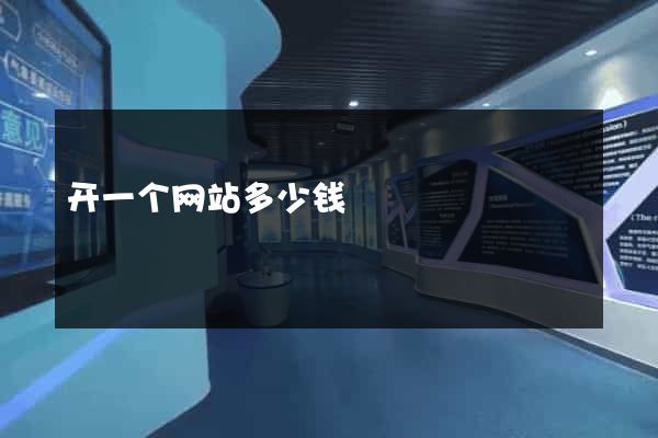 开一个网站多少钱