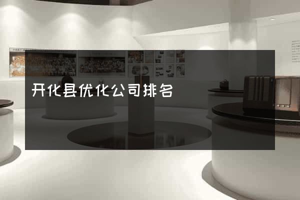 开化县优化公司排名