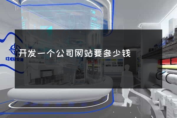 开发一个公司网站要多少钱