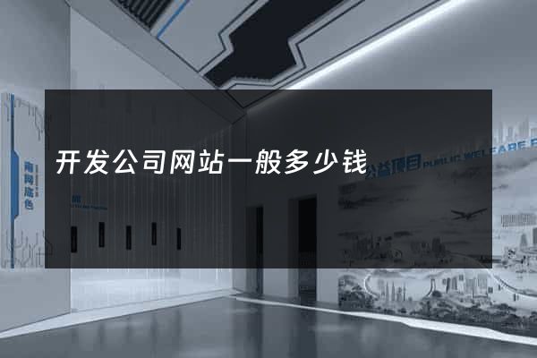 开发公司网站一般多少钱