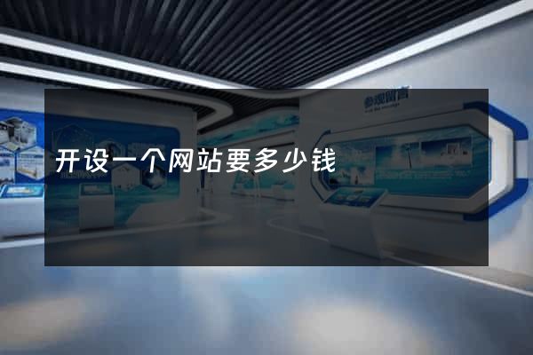 开设一个网站要多少钱
