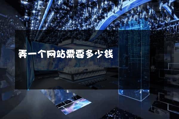 弄一个网站需要多少钱