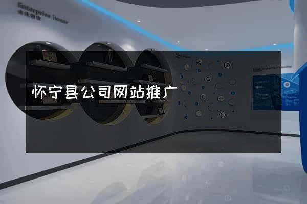 怀宁县公司网站推广