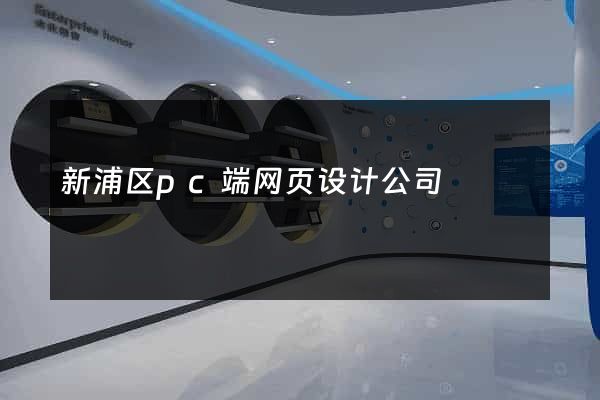 新浦区pc端网页设计公司