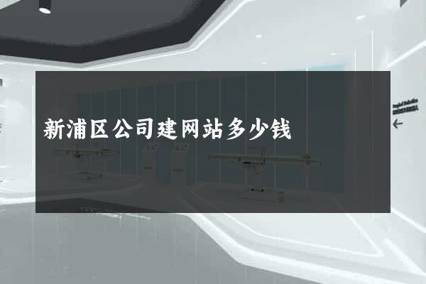 新浦区公司建网站多少钱