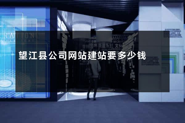 望江县公司网站建站要多少钱