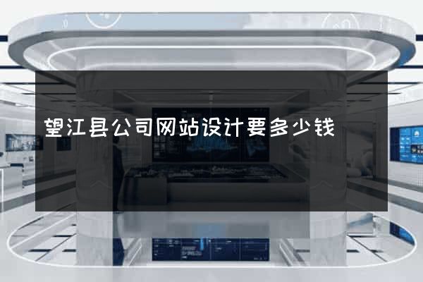 望江县公司网站设计要多少钱