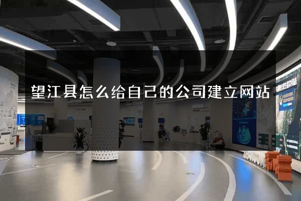 望江县怎么给自己的公司建立网站