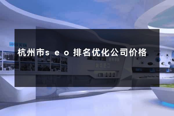 杭州市seo排名优化公司价格