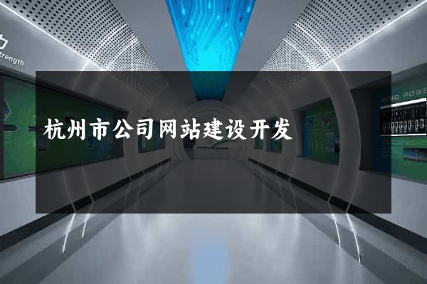 杭州市公司网站建设开发