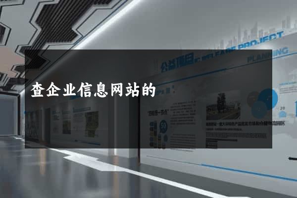 查企业信息网站的