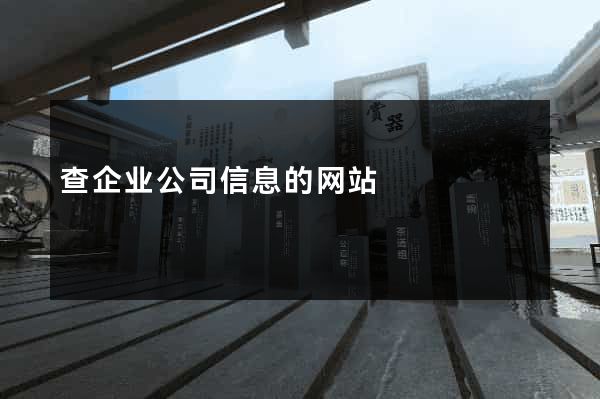查企业公司信息的网站