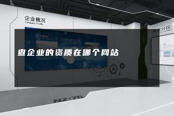 查企业的资质在哪个网站