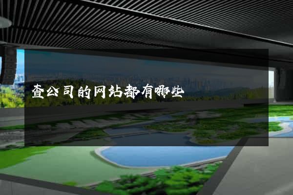 查公司的网站都有哪些