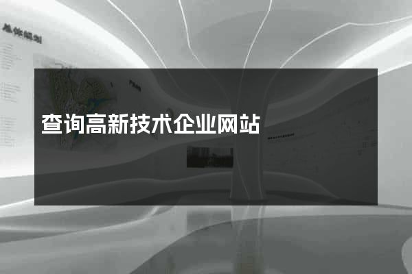 查询高新技术企业网站