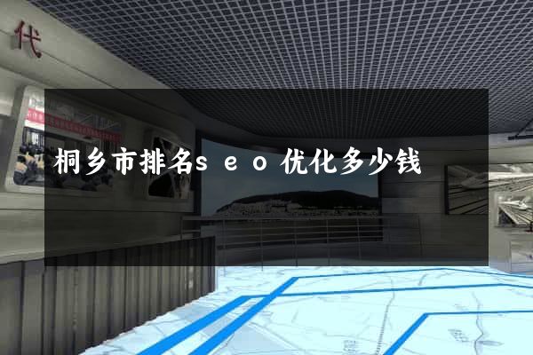 桐乡市排名seo优化多少钱