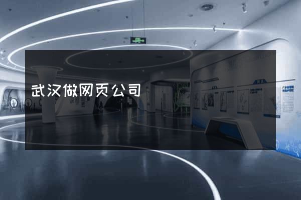 武汉做网页公司