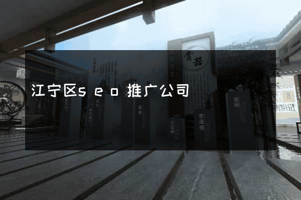 江宁区seo推广公司