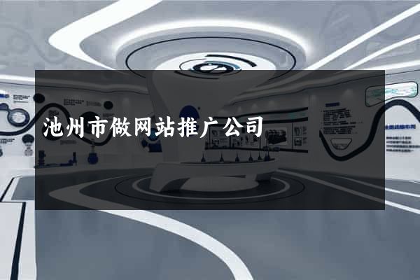 池州市做网站推广公司